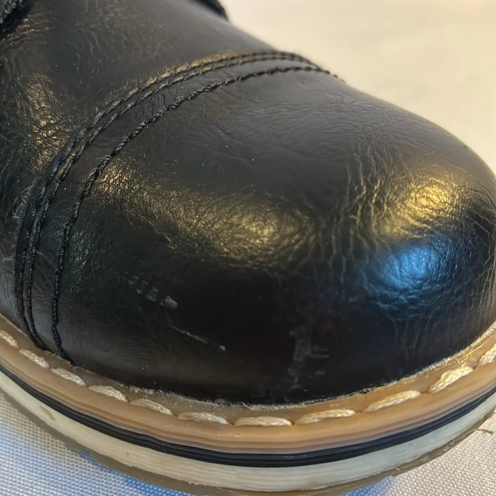 XRAY Finley black faux leather lace up boys casual ankle boots kids size 5